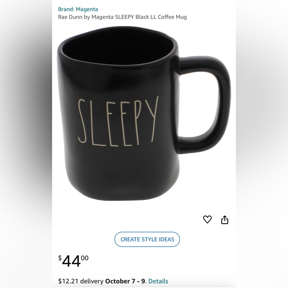 Rae Dunn Black Sleepy Mug - Picture 6 of 6